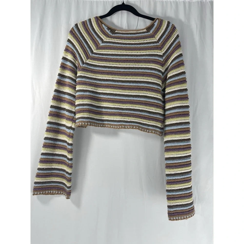 Altar'd State Crochet Multicolor Layla Crop Top XL Boho  Cottagecore Festival